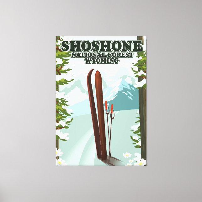 Toile Affiche de voyage Shoshone National Forest Ski (Recto)