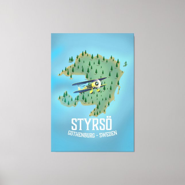 Toile Affiche de voyage Styrsö, Suède. (Recto)