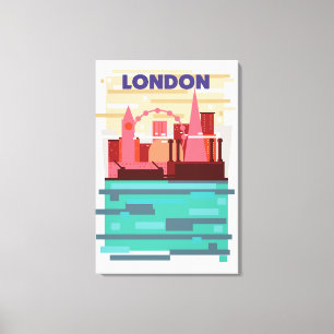 Toile Affiche de voyage sur la skyline de Londres.