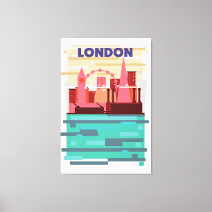 Toile Affiche de voyage sur la skyline de Londres.