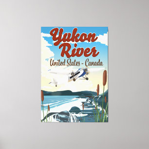 Toile Affiche de voyage sur le fleuve Yukon aux États-Un