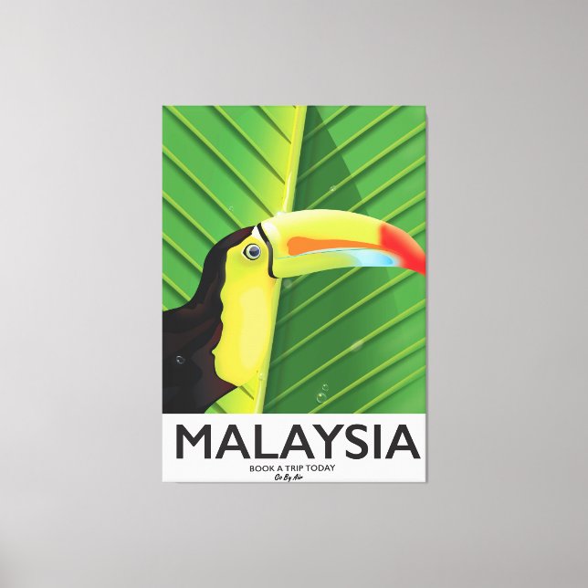 Toile Affiche de voyage Toucan de Malaisie (Recto)