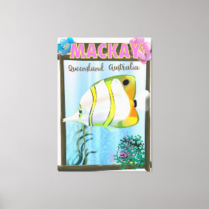 Toile Affiche de voyage tropical Mackay Australie