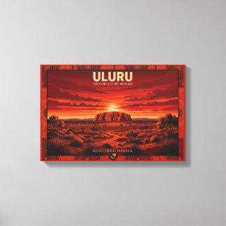 Toile Affiche de voyage Uluru Australie - Territoire du
