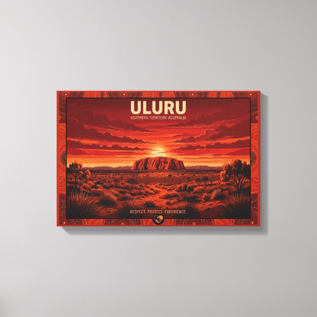 Toile Affiche de voyage Uluru Australie - Territoire du  (Recto)