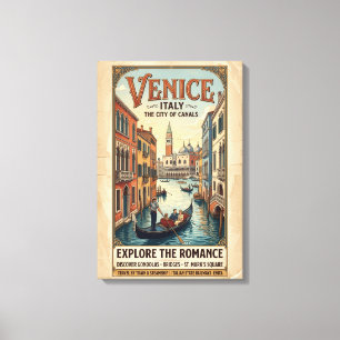 Toile Affiche de voyage Venise Italie vintage