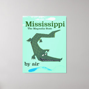 Toile Affiche de voyage vintage Alligator du Mississippi