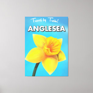 Toile Affiche de voyage vintage Anglesea dessin animé