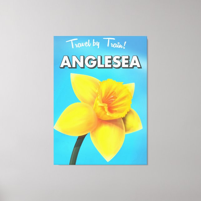 Toile Affiche de voyage vintage Anglesea dessin animé (Recto)