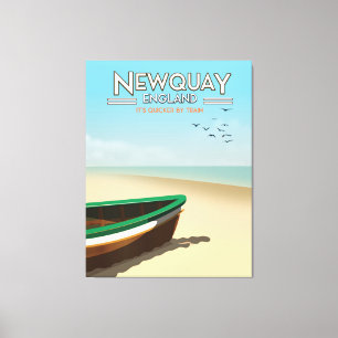 Toile Affiche de voyage vintage au bord de la mer à Newq