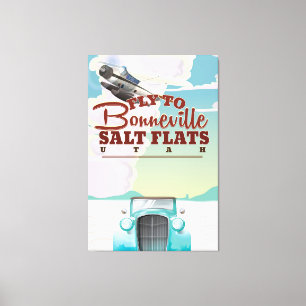 Toile Affiche de voyage vintage Bonneville Salt Flat Uta