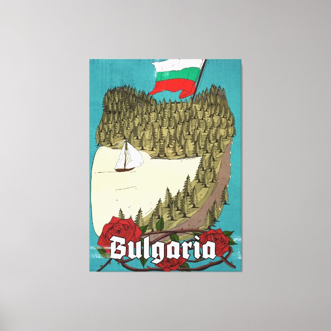 Toile Affiche de voyage vintage Bulgarie (Recto)
