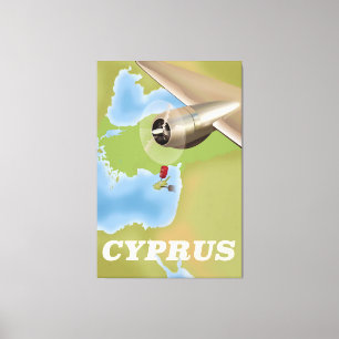 Toile Affiche de voyage vintage carte de Chypre