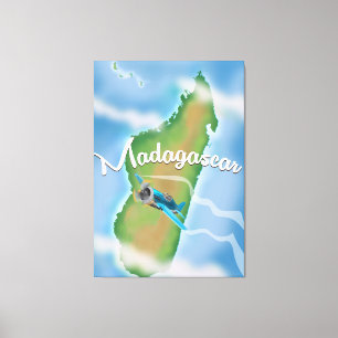Toile Affiche de voyage vintage carte de Madagascar.