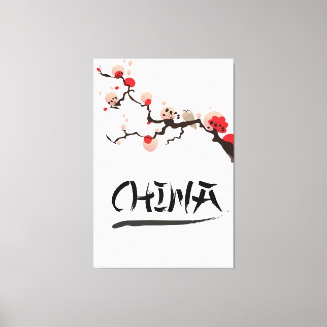 Toile Affiche de voyage vintage China Ink. (Recto)