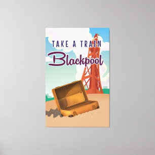 Toile Affiche de voyage vintage de Blackpool
