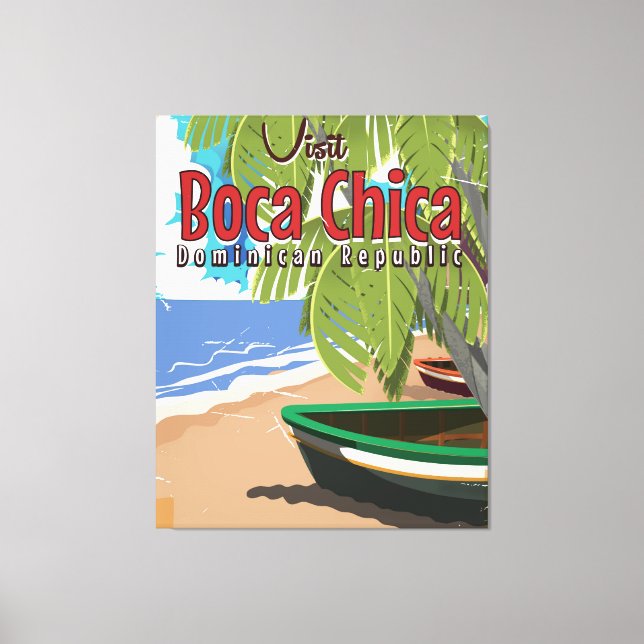 Toile Affiche de voyage vintage de Boca Chica (Recto)
