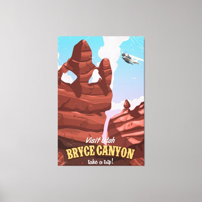 Toile Affiche de voyage vintage de Bryce Canyon (Recto)