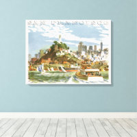 Affiche de voyage vintage de la baie de San Franci