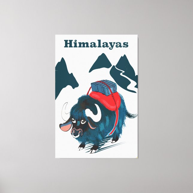 Toile Affiche de voyage vintage de l'Himalaya (Recto)