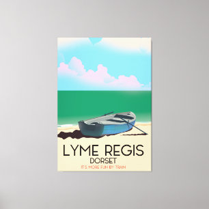 Toile Affiche de voyage vintage de Lyme Regis, Dorset.