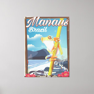 Toile Affiche de voyage vintage de Manaus Brésil