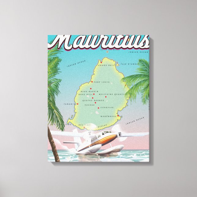 Toile Affiche de voyage vintage de Maurice (Recto)