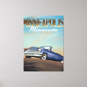 Toile Affiche de voyage vintage de Minneapolis, Minnesot