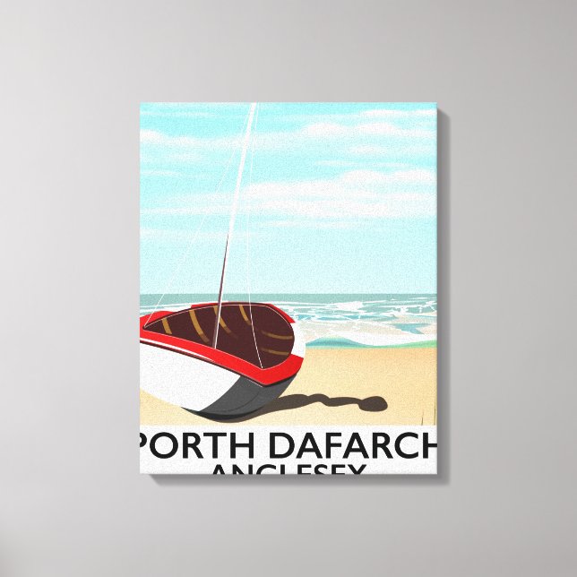 Toile Affiche de voyage vintage de Porth Dafarch, Angles (Recto)