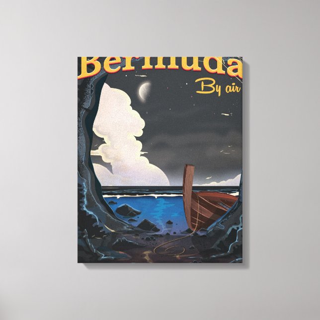 Toile Affiche de voyage vintage des Bermudes (Recto)