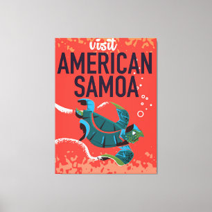 Toile Affiche de voyage vintage des Samoa américaines