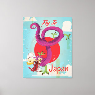 Toile Affiche de voyage vintage Dragon Japon