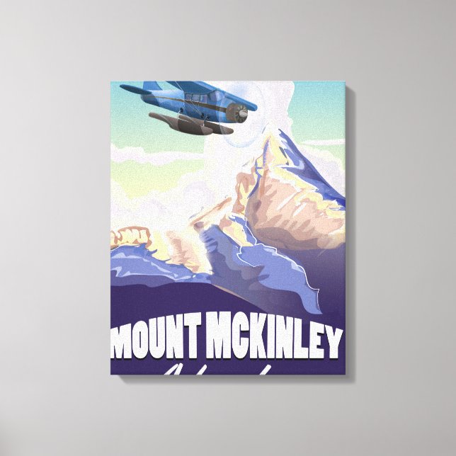 Toile Affiche de voyage vintage du mont McKinley (Recto)