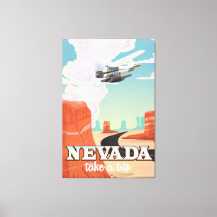 Toile affiche de voyage vintage du Nevada State