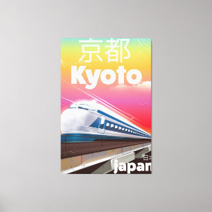 Toile affiche de voyage vintage du train à puce kyoto Ja