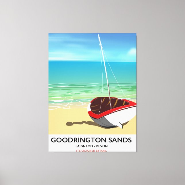 Toile Affiche de voyage vintage Goodrington Sands Devon (Recto)