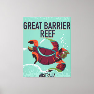Toile Affiche de voyage vintage Great Barrier Reef.