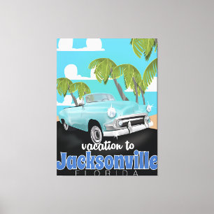 Toile Affiche de voyage vintage Jacksonville, Floride, É