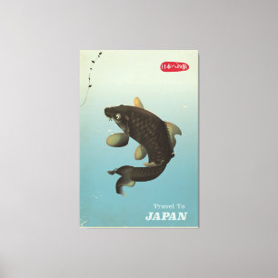 Toile Affiche de voyage vintage Koi Japon