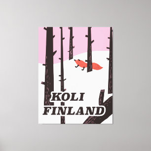 Toile Affiche de voyage vintage Koli Finlande