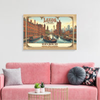 Affiche de voyage vintage Leeds Angleterre