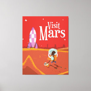 Toile affiche de voyage vintage Mars Voyage