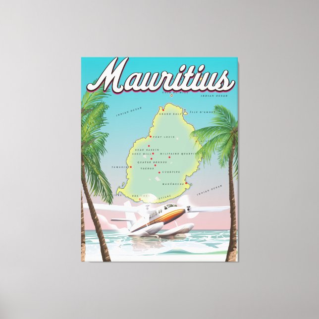 Toile Affiche de voyage vintage mauricienne (Recto)