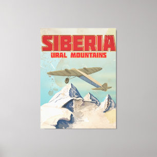 Toile Affiche de voyage vintage monts ourals Sibérie