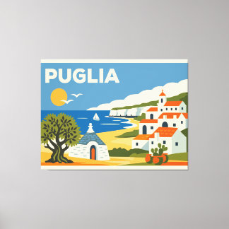 Toile Affiche de voyage vintage Pouilles Italie