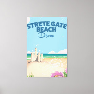 Toile Affiche de voyage vintage Strete Gate Beach Devon