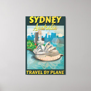 Toile Affiche de voyage vintage Sydney, Australie