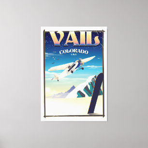 Toile Affiche de voyage vintage Vail Colorado