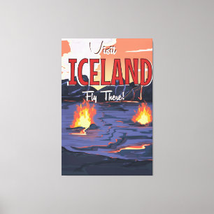 Toile Affiche de voyage vintage Visitez l'Islande