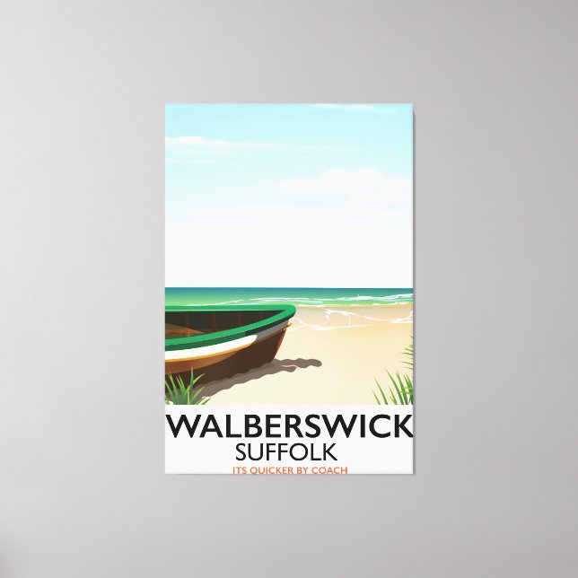 Toile affiche de voyage vintage walberswick suffolk (Recto)